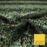 Leopard Cheetah Animal Cat Small Print Net Lace Dress Fabric Sari Sexy Lingerie