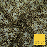 Leopard Cheetah Animal Cat Small Print Net Lace Dress Fabric Sari Sexy Lingerie