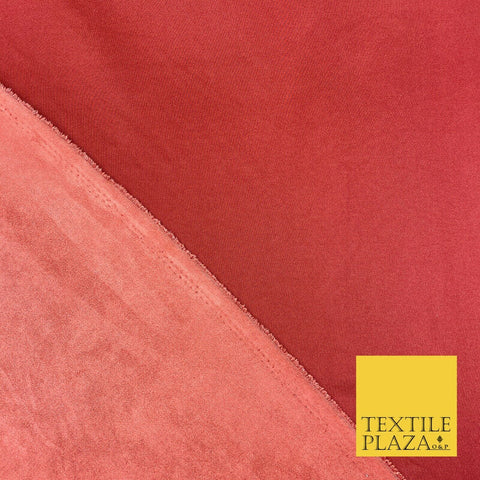 BRICK RED Luxury Smooth Suede Backed Neoprene Fabric Material Scuba 150cm 1657
