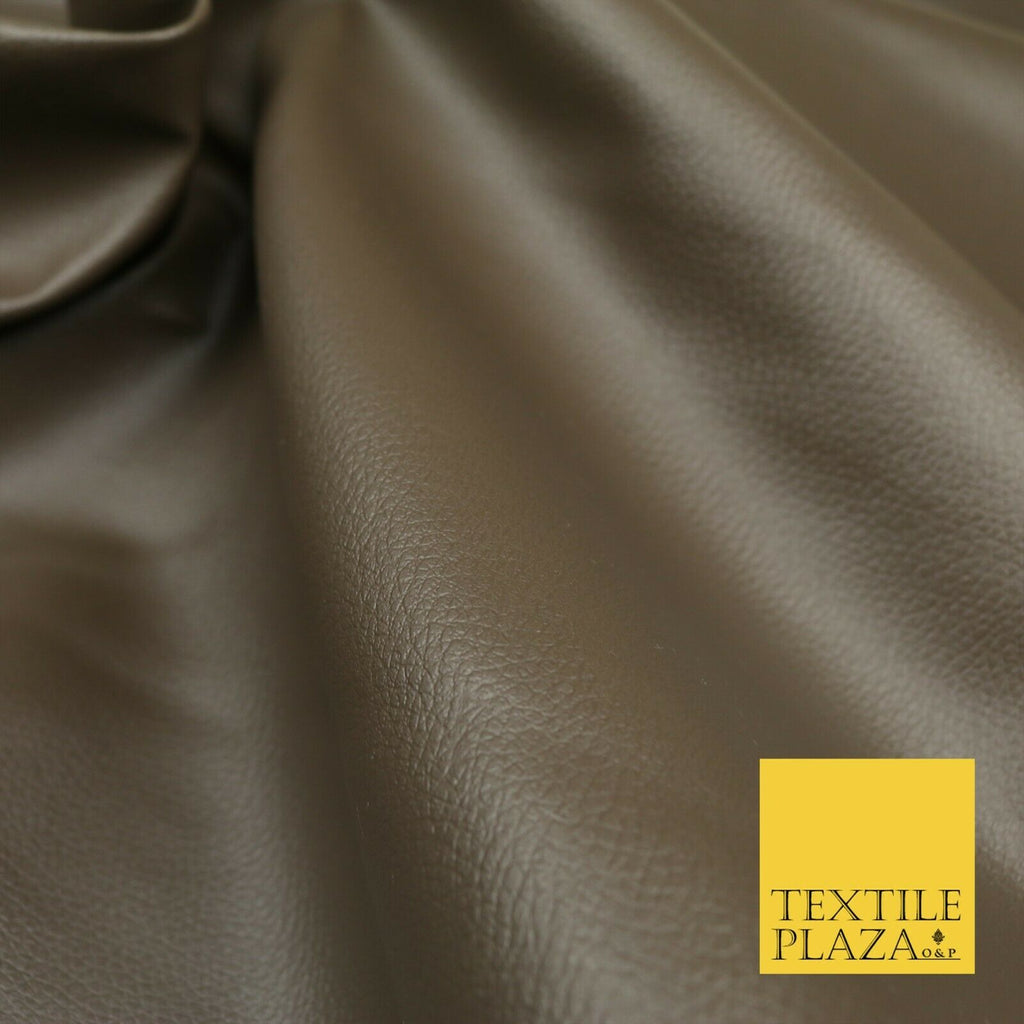 COFFEE Luxury Faux Leather Fabric Felt Backed PVC Fire Retardant Upholstery 1718