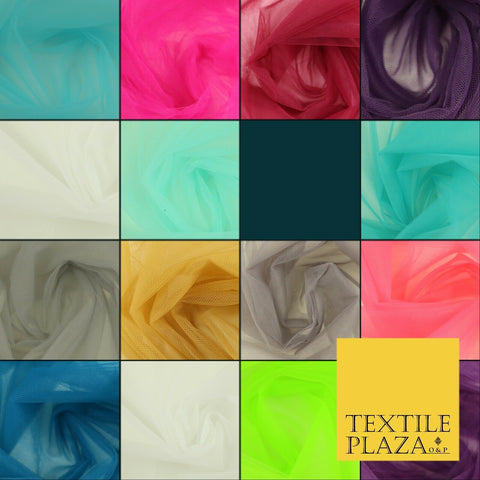 EXTRA WIDE Tutu Fairy Veil Bridal Plain Soft Sheer Tulle Net Fabric  270cm 106"
