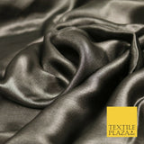BLACK SILVER Fine Silky Metallic Shimmer Satin Georgette Dress Fabric Drape 1428