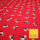 Puffin Sailor Sea Bird Printed 100% Cotton Poplin Fabric Dress Craft Face Masks