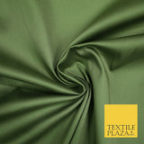 Olive / Bottle Green Premium Plain COTTON Sateen Fabric Suits Shirts Trousers59"