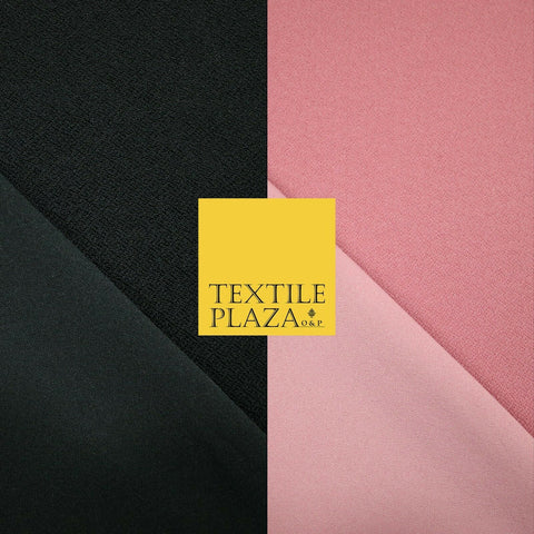 Premium Black / Pink Textured Feel Stretch Jersey Scuba Backed Dress Fabric 59"