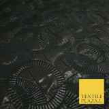 Luxury Falling Rings Metallic Textured Creased Brocade Fabric 54" Wide 5 COLOURS