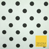 100% Cotton Canvas Large Spot Polka Dot Fabric Upholstery Craft Bag Material 56"