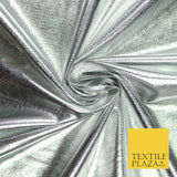 4 COLOURS - PREMIUM Metallic Lycra Fabric Shiny Mirror Foil Spandex Dancewear