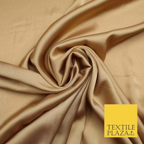 Caramel Gold Fine Silky Smooth Liquid Sateen Satin Dress Fabric Drape Lining Material 7832