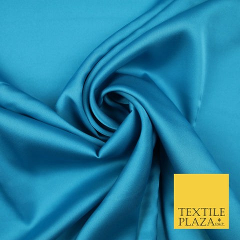 Cerulean Blue Fine Silky Smooth Liquid Sateen Satin Dress Fabric Drape Lining Material 7879