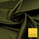 Dark Olive Green Fine Silky Smooth Liquid Sateen Satin Dress Fabric Drape Lining Material 7895