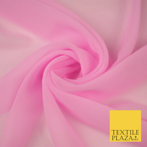 LIGHT PINK Premium Plain Dyed Chiffon Fine Soft Georgette Sheer Dress Fabric 8310