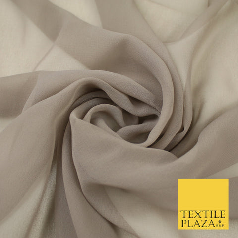 TAUPE GREY Premium Plain Dyed Chiffon Fine Soft Georgette Sheer Dress Fabric 8292