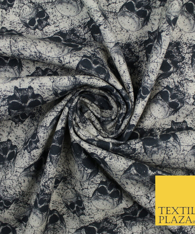 Vintage Skull Halloween 100% Pure Cotton Printed Fabric 58" 10202