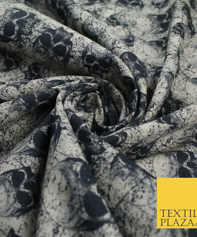Vintage Skull Halloween 100% Pure Cotton Printed Fabric 58" 10202