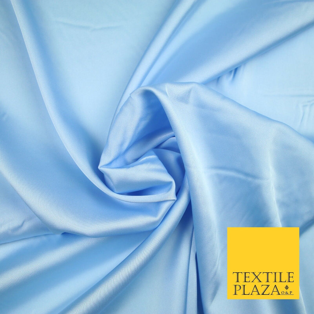 BABY BLUE Fine Silky Smooth Liquid Sateen Satin Dress Fabric Drape Lining Material 7026