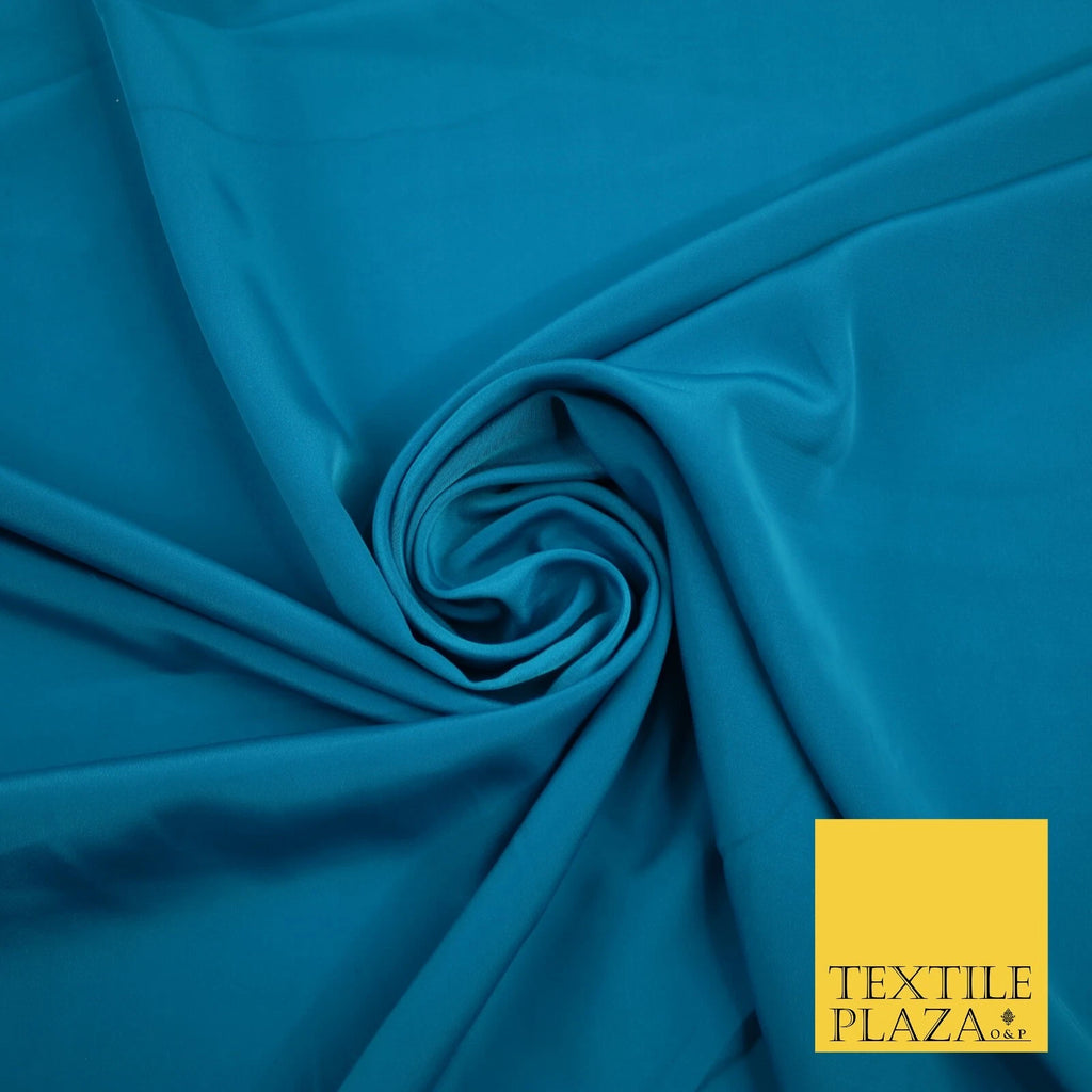 DEEP TURQUOISE Plain Dyed Silky French Crepe de Chine Fabric Material Dress 44" 9064
