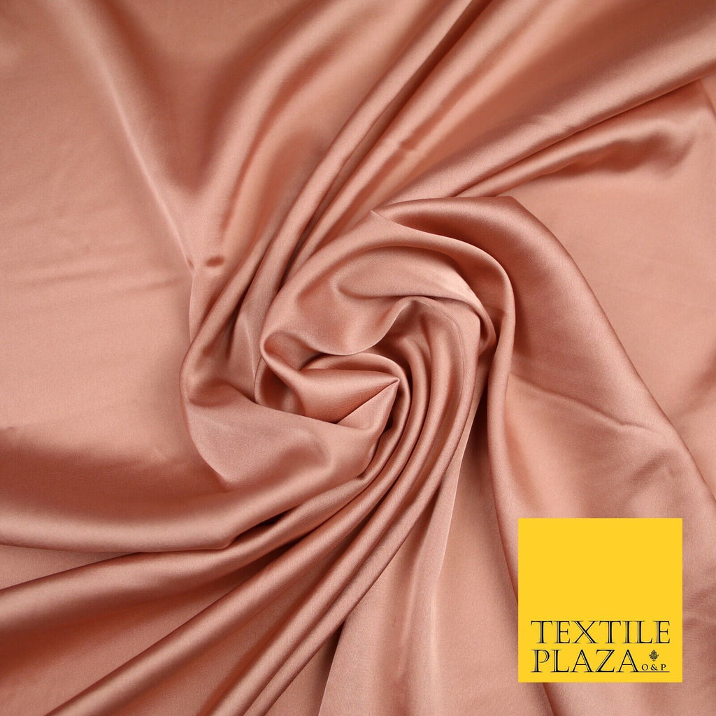 DUSTY PEACH Fine Silky Smooth Liquid Sateen Satin Dress Fabric Drape Lining Material 7009