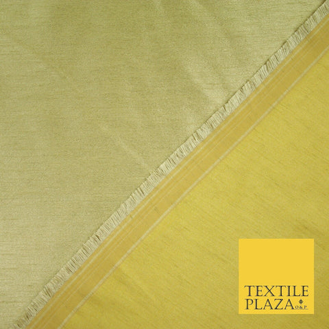 GOLD SHOT YELLOW Plain Dyed Faux Dupion Raw Silk Polyester Dress Fabric Material 6202