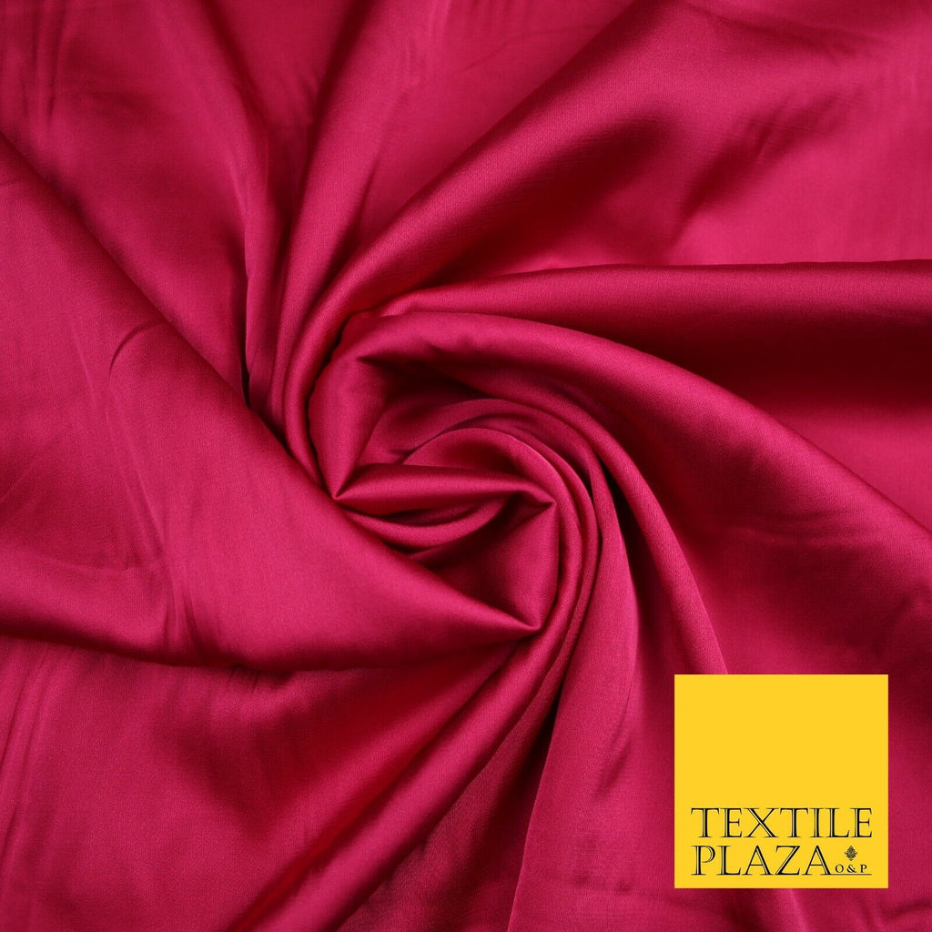 HOT PINK Fine Silky Smooth Liquid Sateen Satin Dress Fabric Drape Lining Material 7038