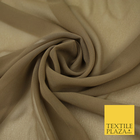 MOCHA BROWN Premium Plain Dyed Chiffon Fine Soft Georgette Sheer Dress Fabric 8293