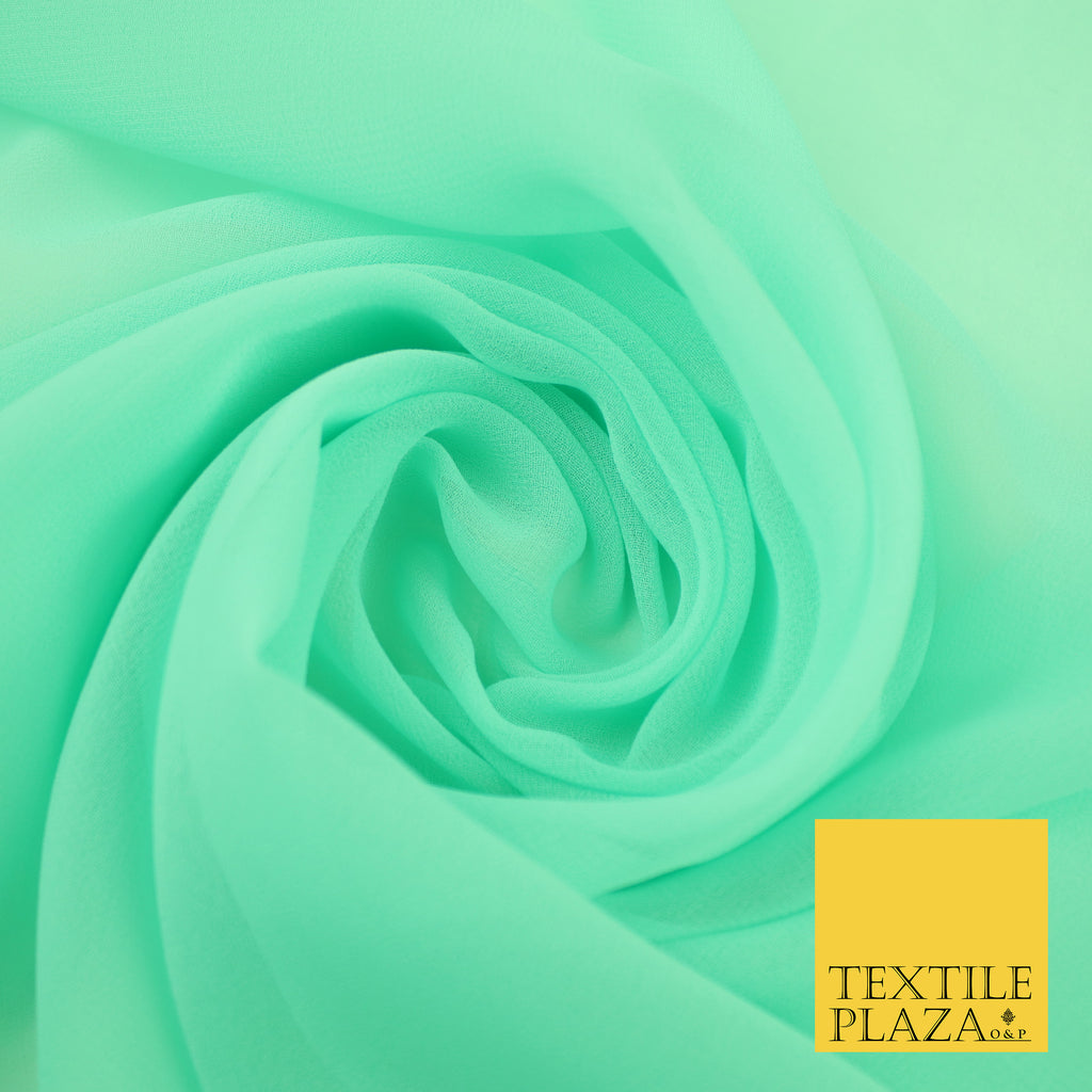 AQUAMARINE Premium Plain Dyed Chiffon Fine Soft Georgette Sheer Dress Fabric 8412