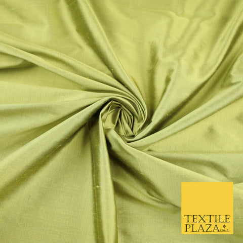 OLIVE Luxury 100% PURE Plain Dupion Raw Silk Handloom Dress Fabric 8434