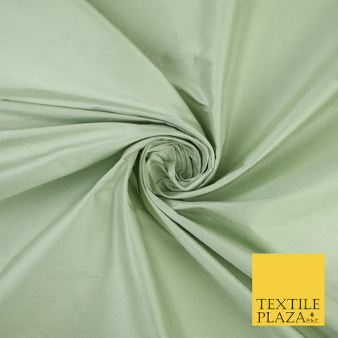 PASTEL MINT GREEN Luxury 100% PURE Plain Dupion Raw Silk Handloom Dress Fabric 8463