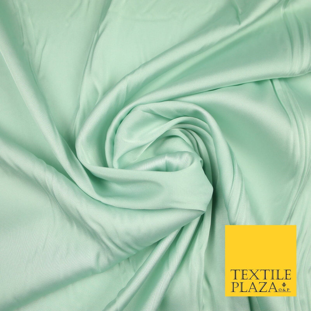 PALE MINT GREEN Fine Silky Smooth Liquid Sateen Satin Dress Fabric Drape Lining Material 7027