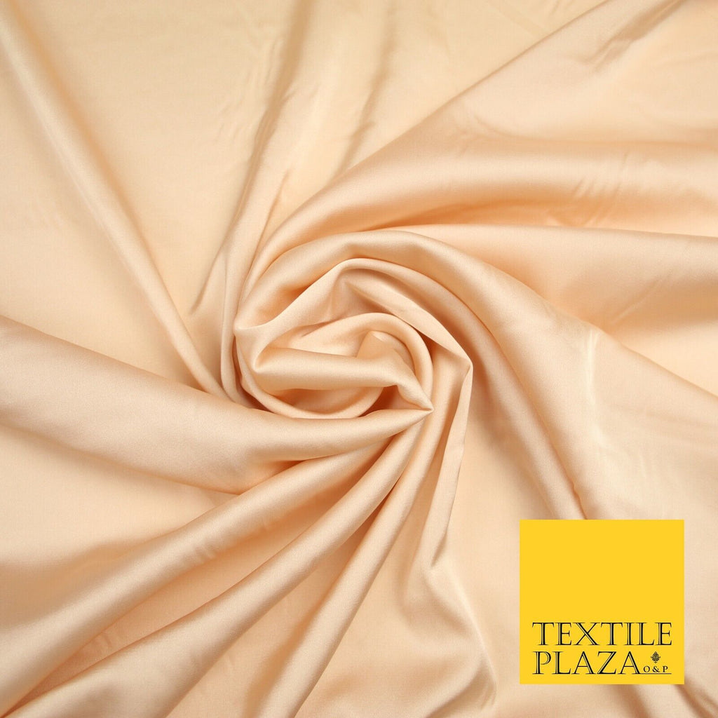 PEACH MELBA Fine Silky Smooth Liquid Sateen Satin Dress Fabric Drape Lining Material 7010