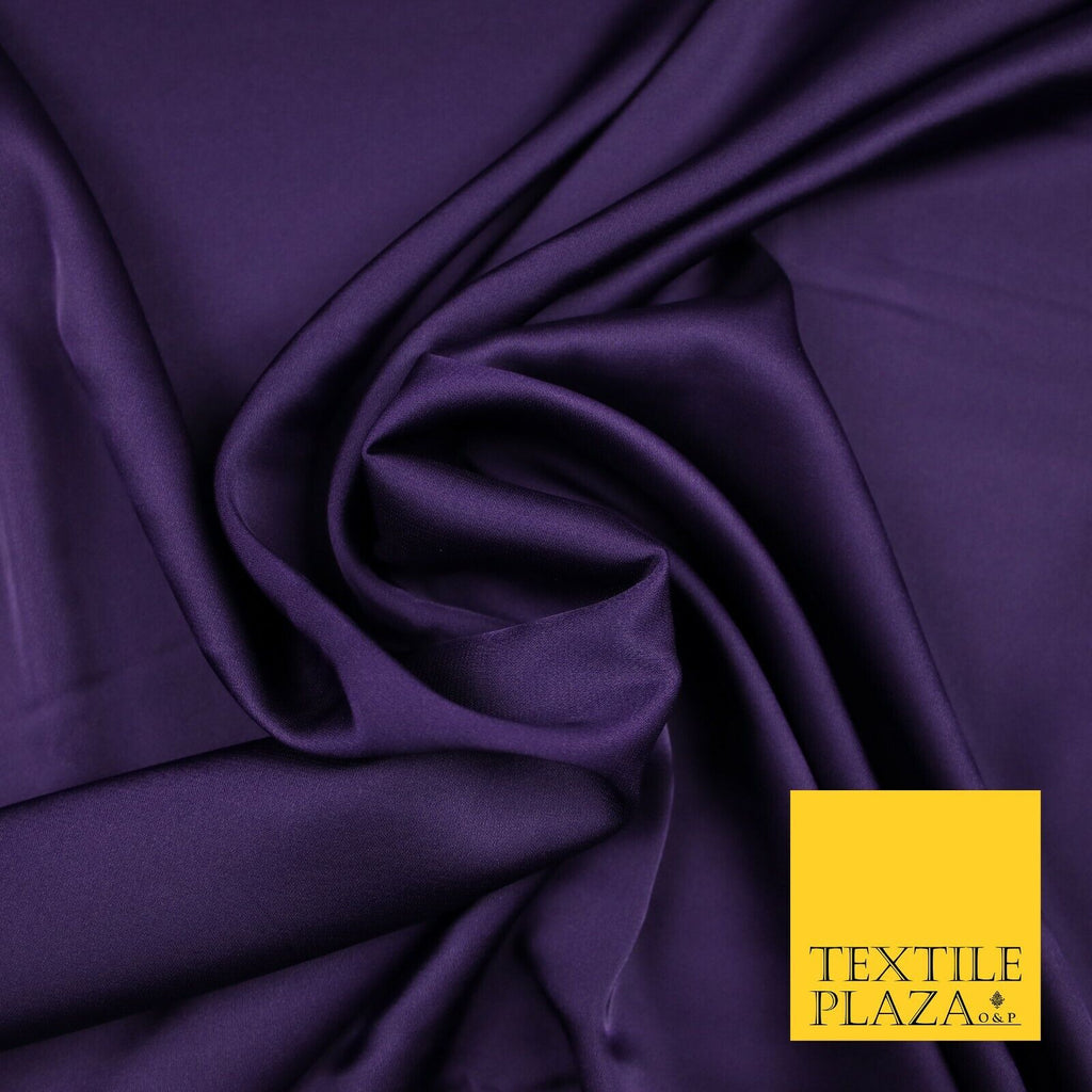 PURPLE Fine Silky Smooth Liquid Sateen Satin Dress Fabric Drape Lining Material 7020