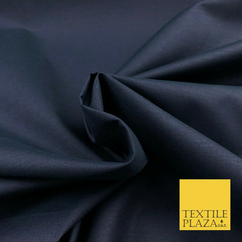 Luxury Soft Ultra High Quality NAVY Plain Poly Cotton Fabric Dress Craft - 1440