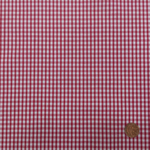 RED Small Gingham POLYCOTTON Fabric - Per Metre/ Half Metre - RD64