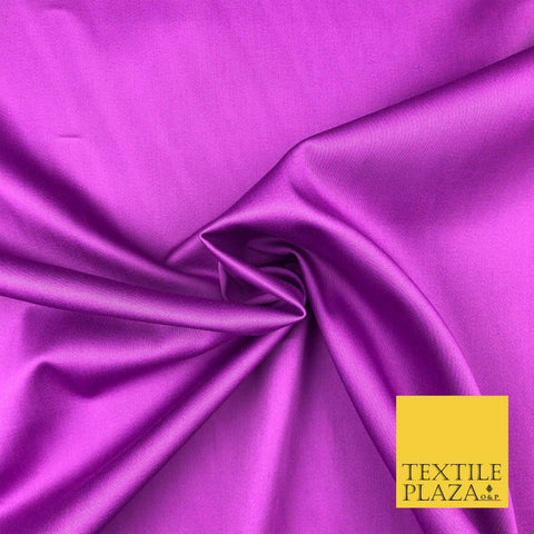 Purple Premium Plain COTTON Sateen Fabric 58" - Suits Shirts Trousers 1252