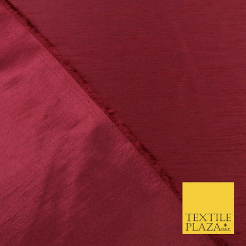 BURGUNDY Satin Backed Dupion SHANTUNG Raw Silk Fabric 100% Polyester 45" 1521