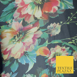 Premium Vintage Floral Flower Shaded Multicolour Printed Georgette Dress Fabric