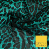 High Quality Green Stone Leopard Snake Animal Printed Georgette Dress Fabric