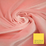 Pastel Soft Plain Velvet Velour Fabric Stretch Spandex Material - 58" 5 Colours