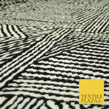 Black & White Striped Crinkle Pleated Herringbone Cuts Stretch Dress Fabric 4191