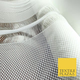 White Fringe Weave Lace Dress Fabric Coverup Swimwear Kimono Craft 69" Wide 4429
