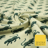 CREAM Leopard Cheetah Big Cat Printed Soft Cotton Jersey Stretch Fabric 59" 4973