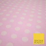 Blue Pink 1cm Spotted Polka Dot Soft Cotton Jersey Stretch Dress Fabric Baby 59"