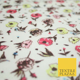 Frosted Floating Small Flowers Printed Translucent Waterproof TPU Fabric 5122
