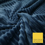 Premium Super Soft Ribbed Line Striped Cuddle Fleece Fabric Blankets Dress Craft