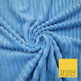 Premium Super Soft Ribbed Line Striped Cuddle Fleece Fabric Blankets Dress Craft
