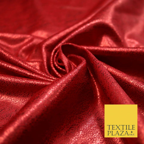RED Metallic Smoked Micro Snake Print Stretch Jersey Fabric Dress Craft 5088