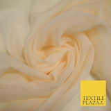 Luxury Beige Peach Nude Plain 100% SILK CHIFFON GEORGETTE Fabric Dress Scarves