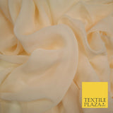 Luxury Beige Peach Nude Plain 100% SILK CHIFFON GEORGETTE Fabric Dress Scarves