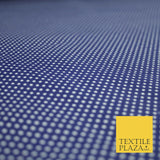 Navy Blue White Pin Dot Spot Printed 100% Cotton Poplin Dress Fabric 59" 5538