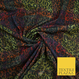 Colourful Plaid Tartan Leopard Animal Stretch Sheer Georgette Dress Fabric 6479